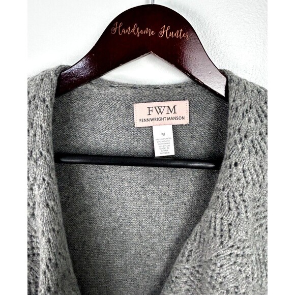 FWM Fennwright Manson Gray Wool Sweater Cardigan Peplum Wrap Womens Sz M 1101R4 - Picture 10 of 12